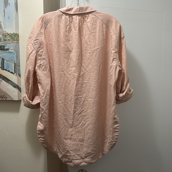 Free People Pink/Peach Button Down Shirt - Picture 4 of 6
